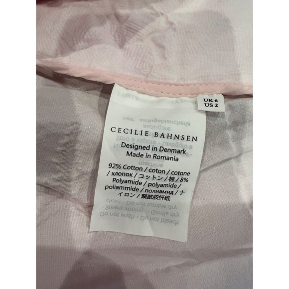 NEW CECILIE BAHNSEN Danita asymmetric-ruffle back-tie cotton dress Size US 2 - Picture 11 of 12